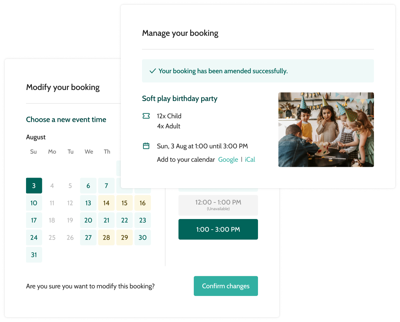 Manage your soft play booking - Beyonk graphic interface